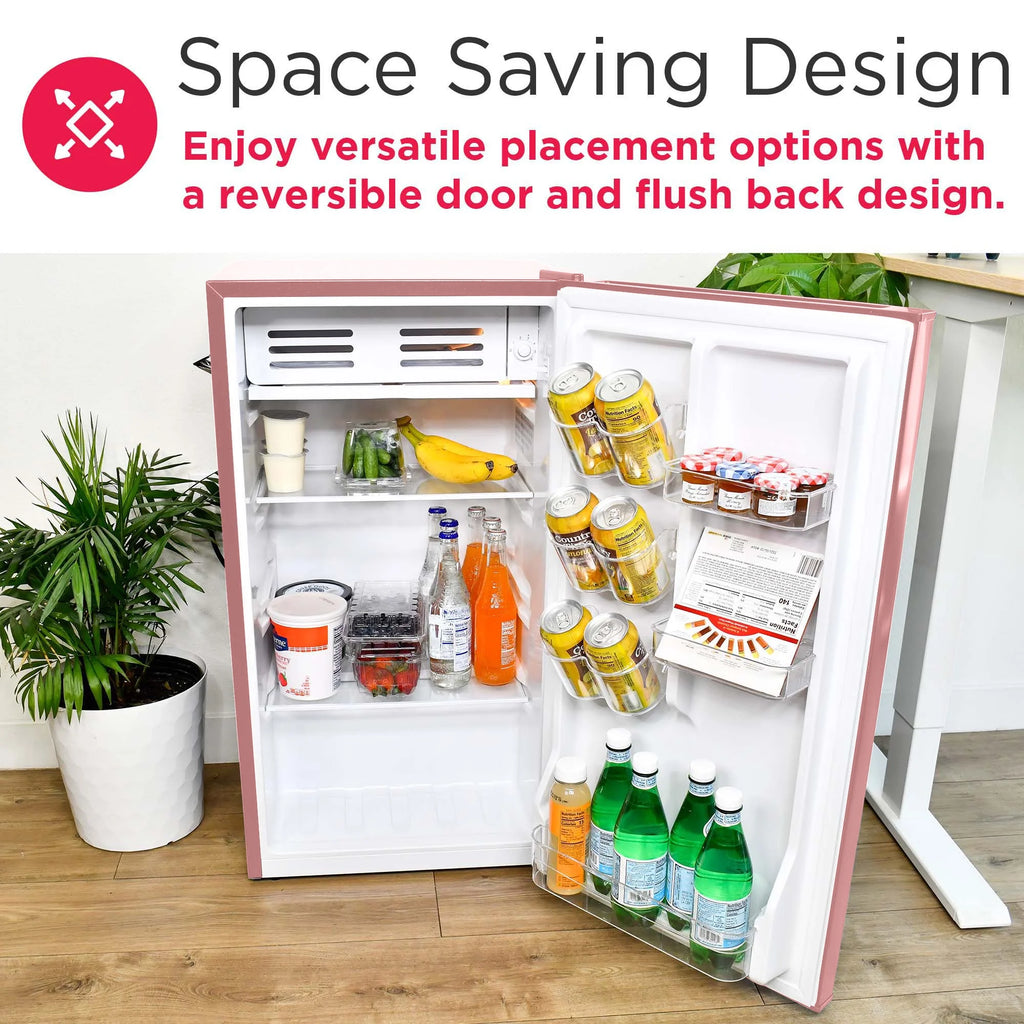 Frigidaire EFR376-C-PINK 3.2-Cu.-Ft. 65-Watt Retro Bar Fridge with Side Bottle Opener (Pink)