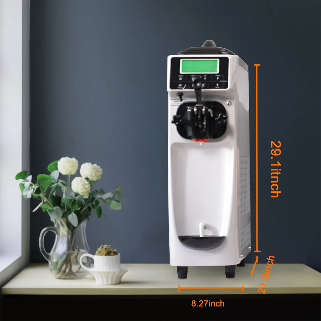Soft Serve Ice Cream Machine, 3.2 to 4.2 Gal/H Soft Serve Ice Cream Machine with Pre-cooling, 1050W Single Flavor Ice Cream Maker machine With 1.6 Gal Tank