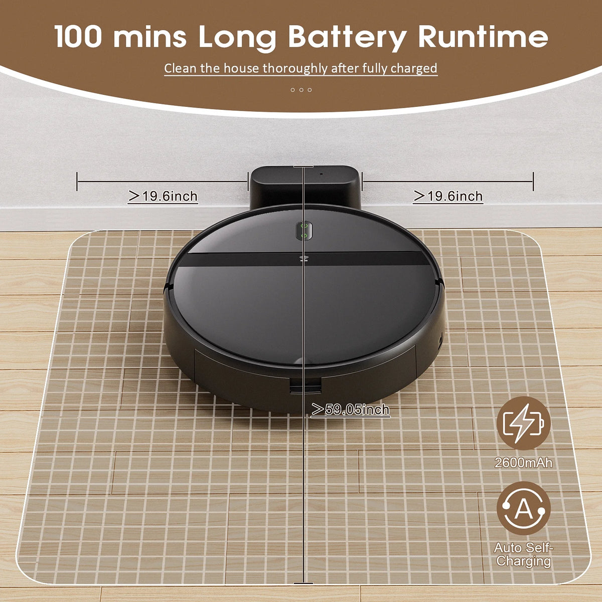ROBOEVO Robot Vacuum Cleaner G20 Vacuum and Mop Combo for Pet Hair Hard Floor, Wifi/Alexa Control
