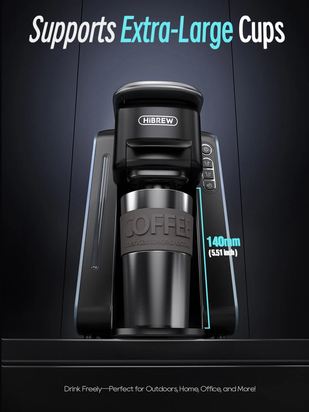 HiBREW 6-in-1 Capsule Coffee Maker & Espresso Machine �C Multi-Compatible, Hot/Cold Brew, 9 Temp Settings H6