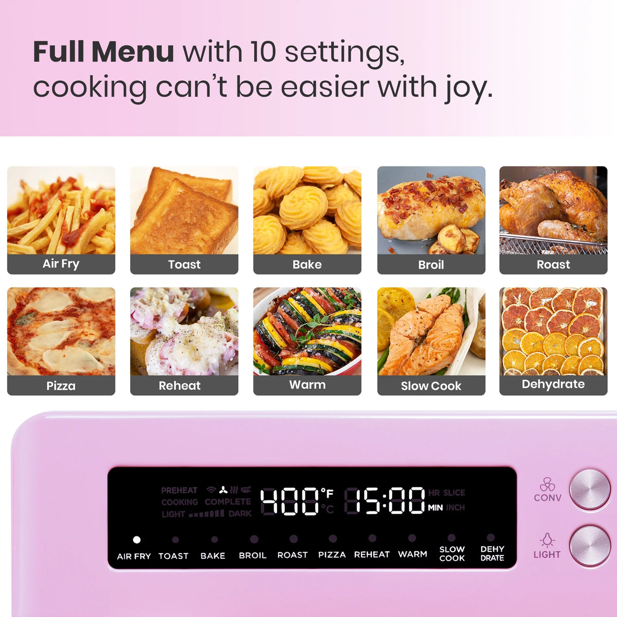 VAL CUCINA 10-IN-1 AIR FRYER TOASTER OVEN -  BRUSHED STAINLESS STEEL