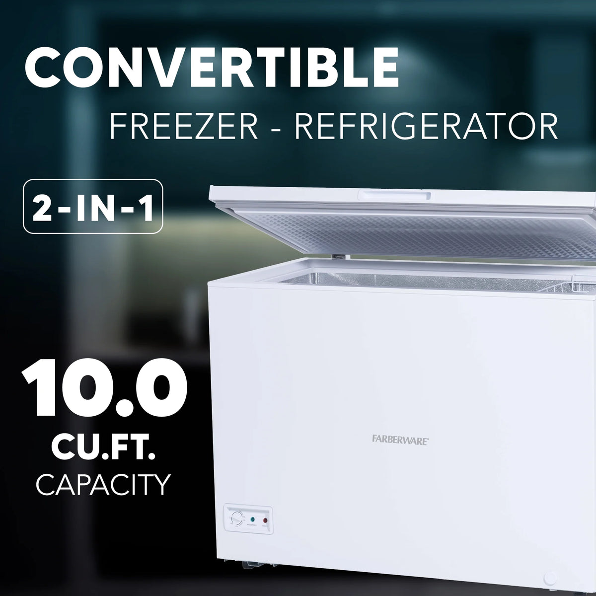 Farberware 10.4 cu ft Chest Freezer, White