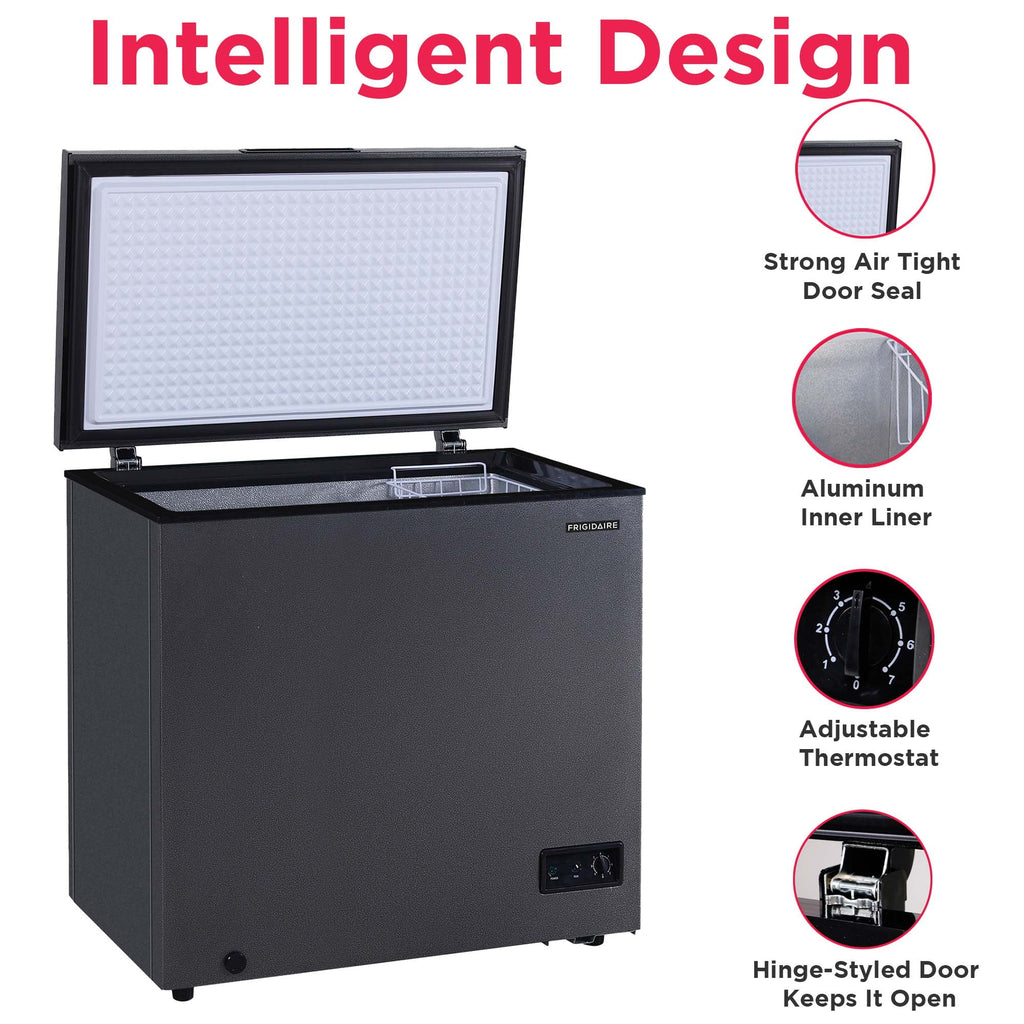 Frigidaire, 5.0 Cu. ft. Chest Freezer, Black Granite Design