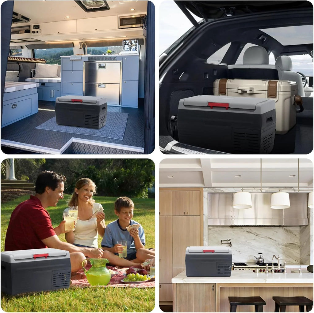 12V Car Refrigerator 20L Electric Cooler 12/24V DC Convertible Freezer -4�H-68�H Portable, Car Camping Truck RV Travel Fishing