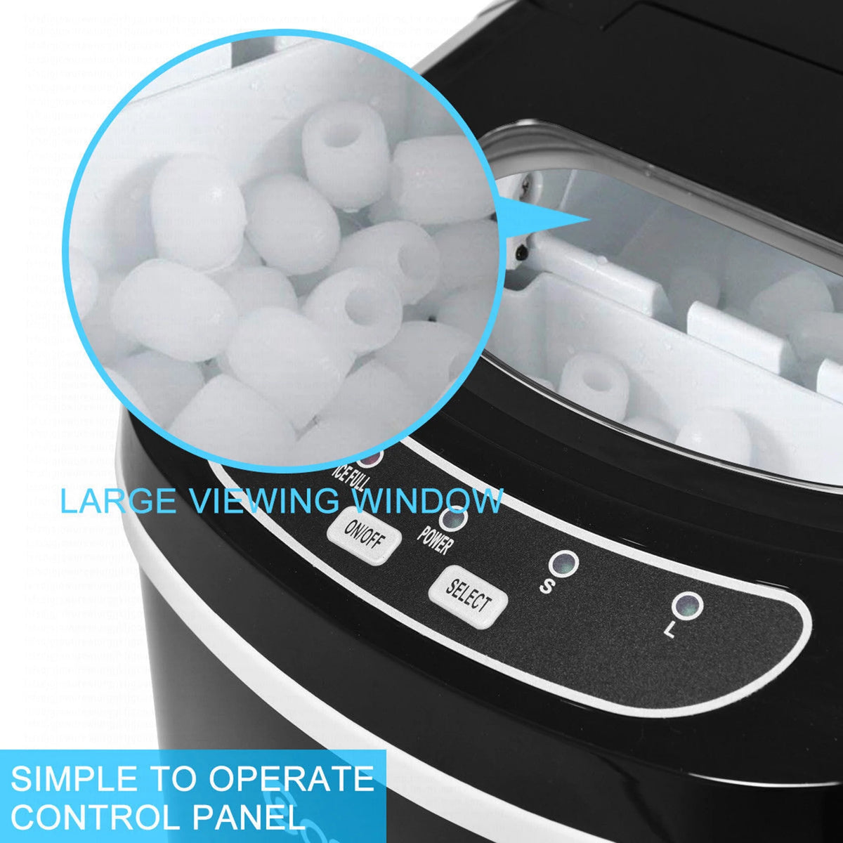 Costway Silver Portable Compact Electric Ice Maker Machine Mini Cube 26lb/Day
