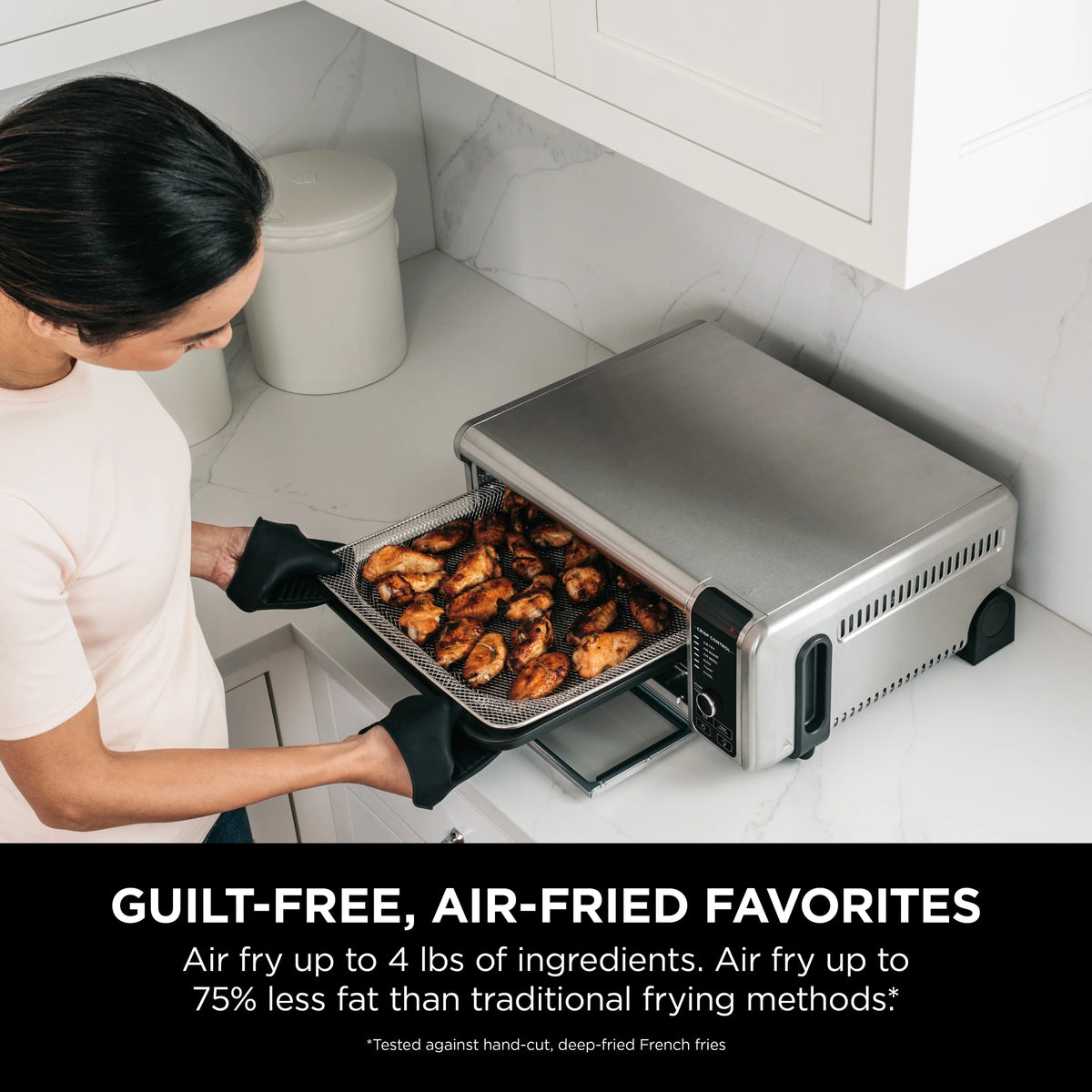 The Ninja? Foodi? Digital Air Fry Oven, Convection Oven, Toaster, Air Fryer, Flip-Away for Storage, 1800 watts, Stainless Steel, SP100