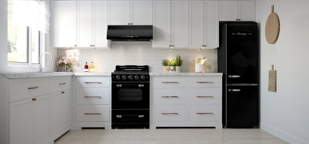 Unique Classic Retro 24" 2.9 cu/ft Freestanding Gas Range with Convection Oven and Sealed Burners
