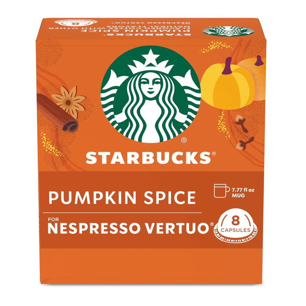 Nespresso Bundle, Vertuo Next Machine and Starbucks Pumpkin Spice Capsules, 16 Pods