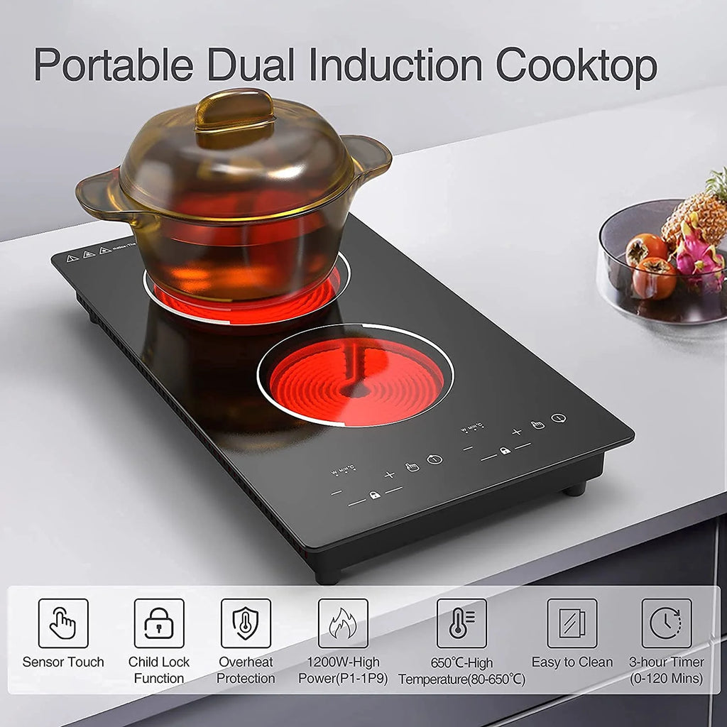 VBGK 12�?Electric Cooktop in Black with 2 Burners