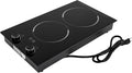 Electric Ceramic Cooktop with Timer,2 Burners Built-in Radiant Electric Stove Top with Child Safety Lock,24 Inch Electric Cooktop with Sensor Touch Control (9 Power-2 Burners)