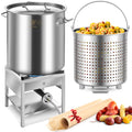 64QT Stainless Steel Seafood Boil Pot with 200,000BTU Propane Burner, w/Basket for Outdoor Deep Fryer, Large Cooking Pot for Turkey Fryer, Crab, Crawfish, Shrimp, Lobster Boiling Stock Pot