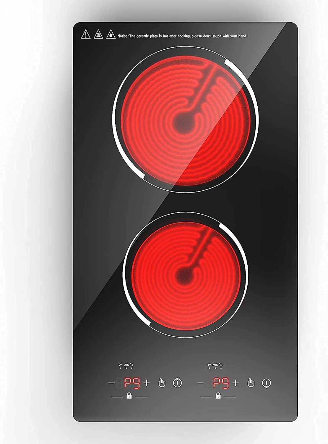 VBGK 12�?Electric Cooktop in Black with 2 Burners