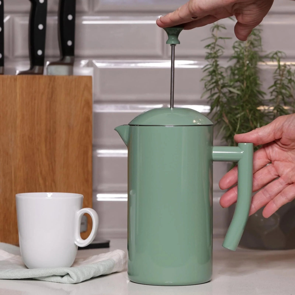 Frieling French Press, Snow White, 34 fl oz.