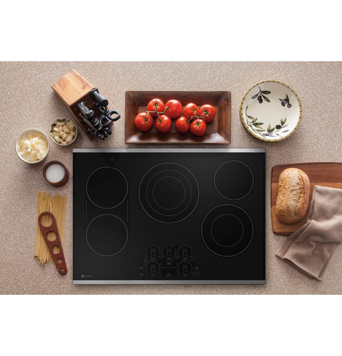 Ge Profile Pep9030st 30" Wide 5 Burner Electric Cooktop - Stainless Steel