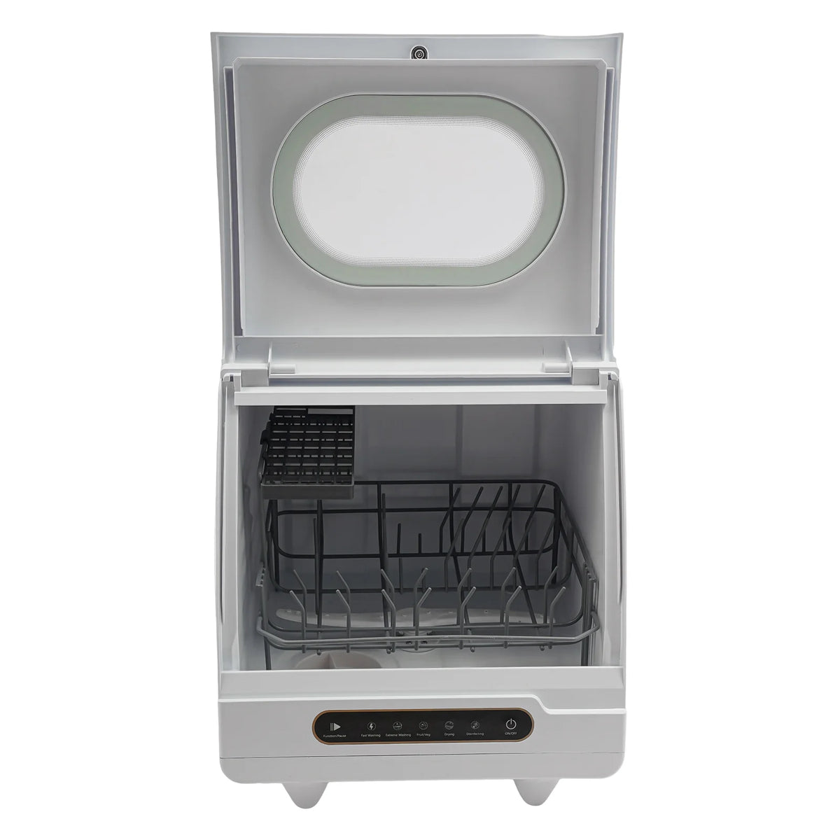 ToppiJoy Portable Countertop Dishwasher with 5 Washing Functions, Quick Wash, Sterilization & Energy-Saving Design �C Ideal for Small Kitchens, Apartments, and Family Homes