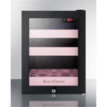 Summit Appliance  19.25 x 13.75 x 17.25 in. Beautifridge Cosmetics Refrigerator with Pink Shelving & Glass Door, Black