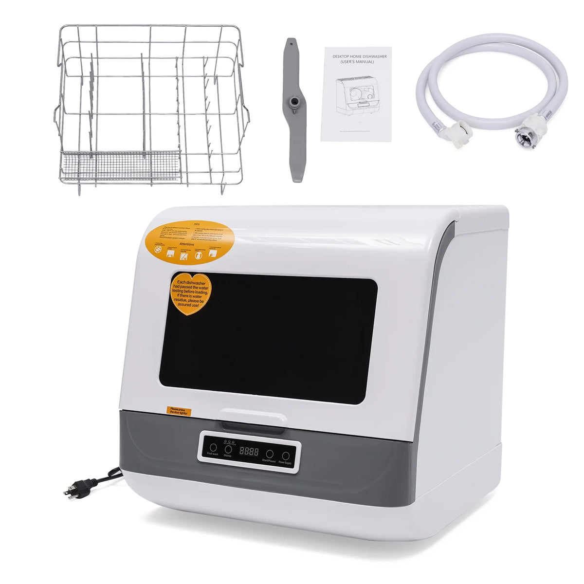TOOL1SHOoo Portable Countertop Dishwasher with Large Capacity Air Dry Function 3 Washing Programs
