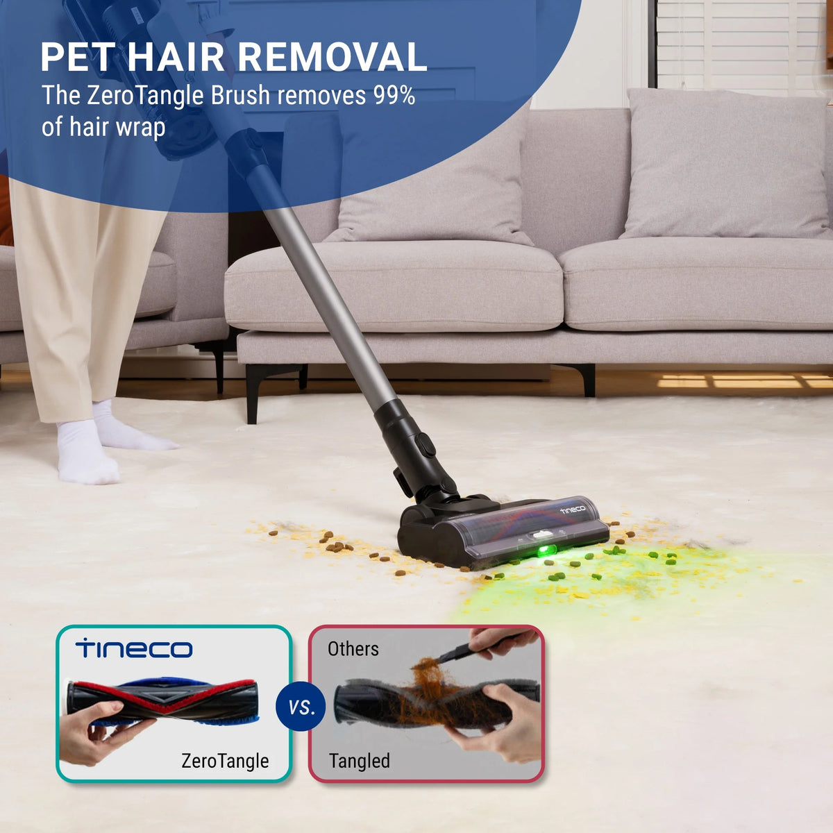 Tineco GO Pet Pro Cordless Stick Vacuum with ZeroTangle Brush Technology (GO503)