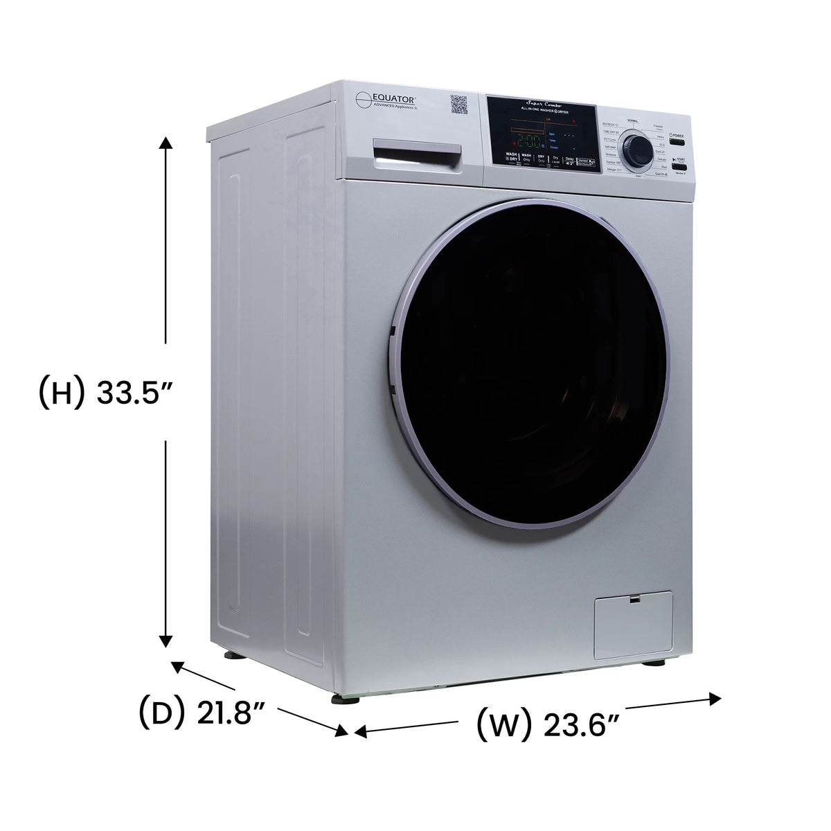 Equator 1.62 cu.ft./15 lbs All in One Combo Washer Dryer with Pet Cycle Silver