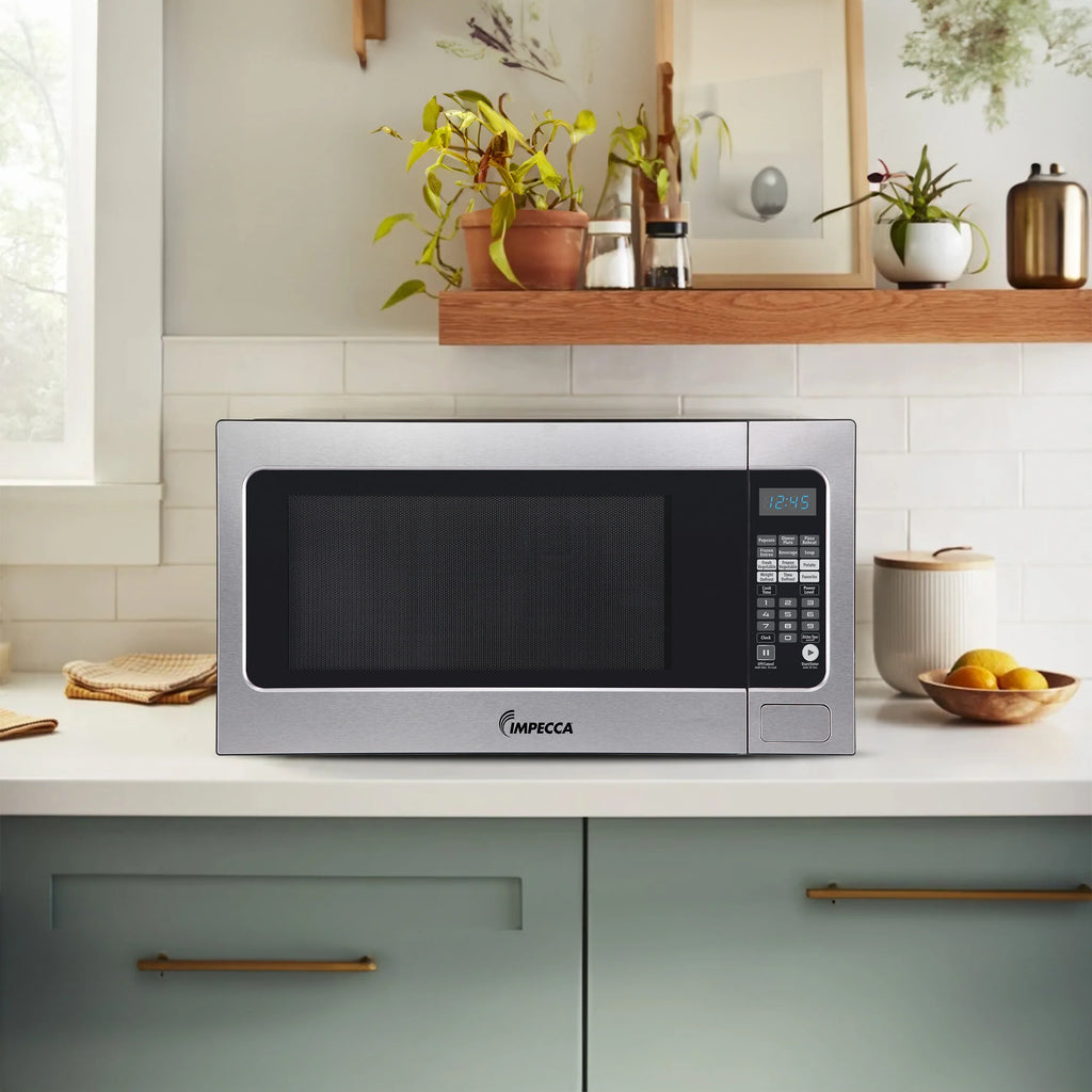 Impecca 2.2 Cubic Foot Microwave, Stainless Steel, 1200 Watts