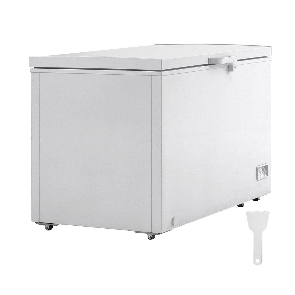 Choco Moon Large Capacity 14.5 Cu.ft Chest Freezer, 345L Storage, 4 Slide-Out Baskets, Lockable Lid, 8 Temp Control Levels, Energy-Efficient LED Lights, 6 Swivel Casters for Easy Mobility