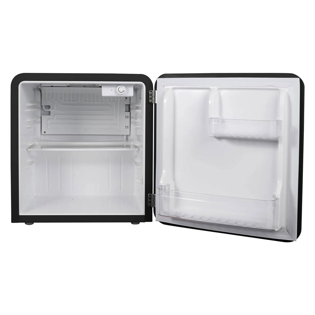 Open Box Magic Chef 1.6 Cu. Ft. Retro Mini Fridge with LED Light, Black, 34 lbs