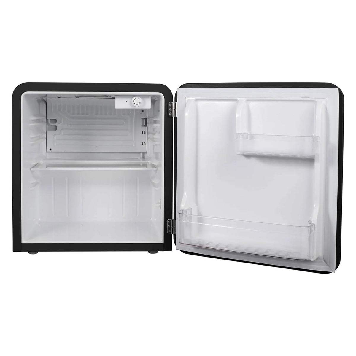 Open Box Magic Chef 1.6 Cu. Ft. Retro Mini Fridge with LED Light, Black, 34 lbs