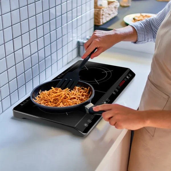 Dual Burner Induction Cooktop, 9 Power/Temperature Levels with Smart Timer, Safety Lock for Simmer/Fry/Boil