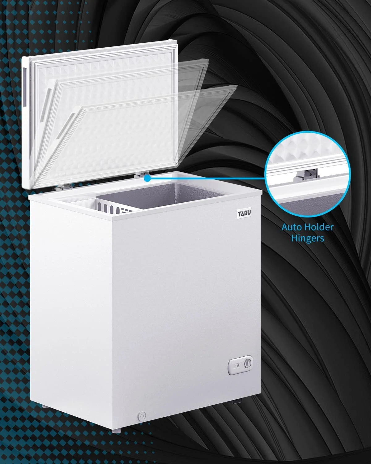 TABU Chest Freezer, 10.0 Cu ft Deep Freezer with Removable Basket, Adjustable Temperature, Compact Freezer with Top Open Door (White)