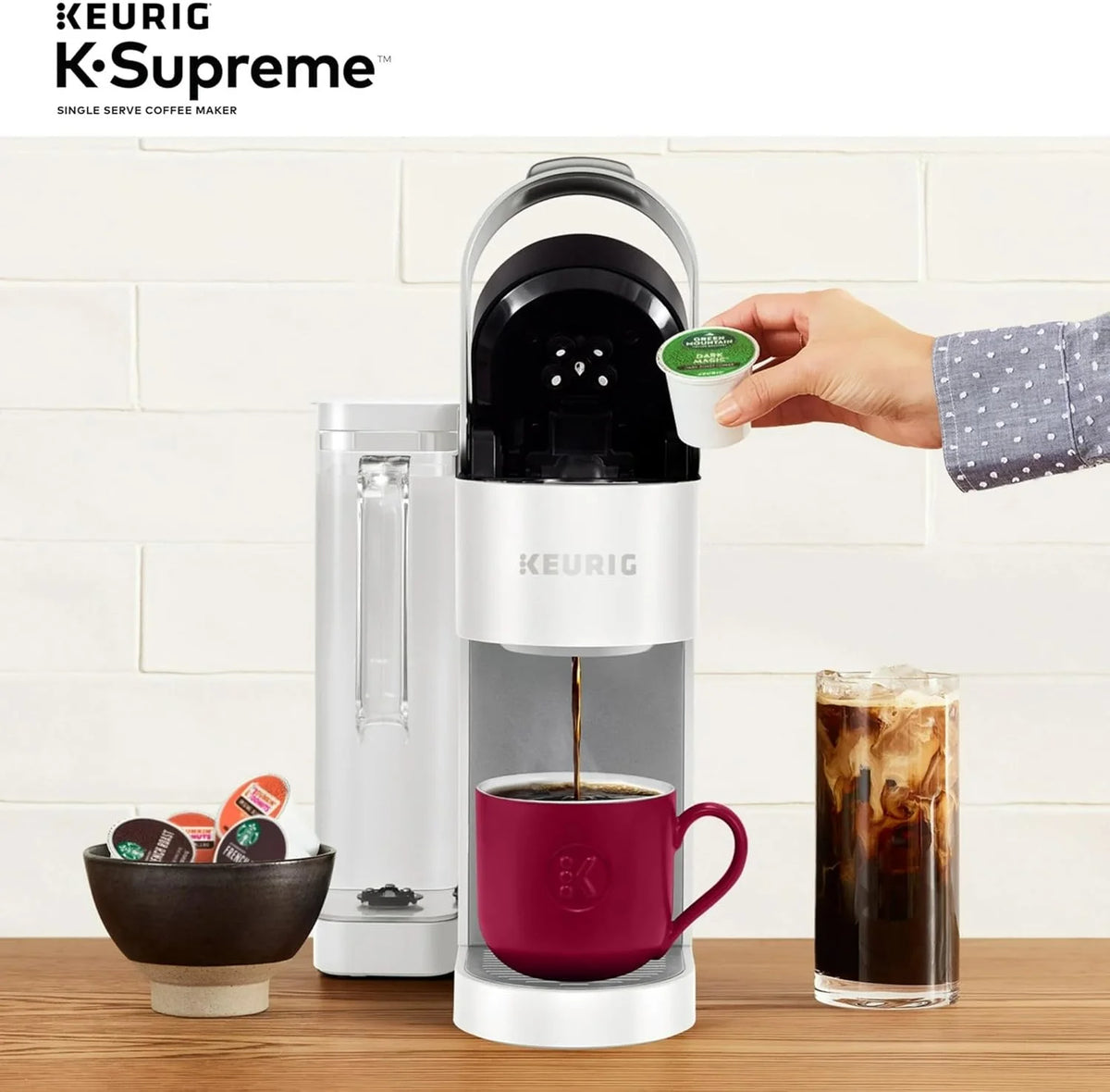 Restored Keurig KSK910WH K-Supreme Single Serve K-Cup Pod Coffee Maker, White (Refurbished)
