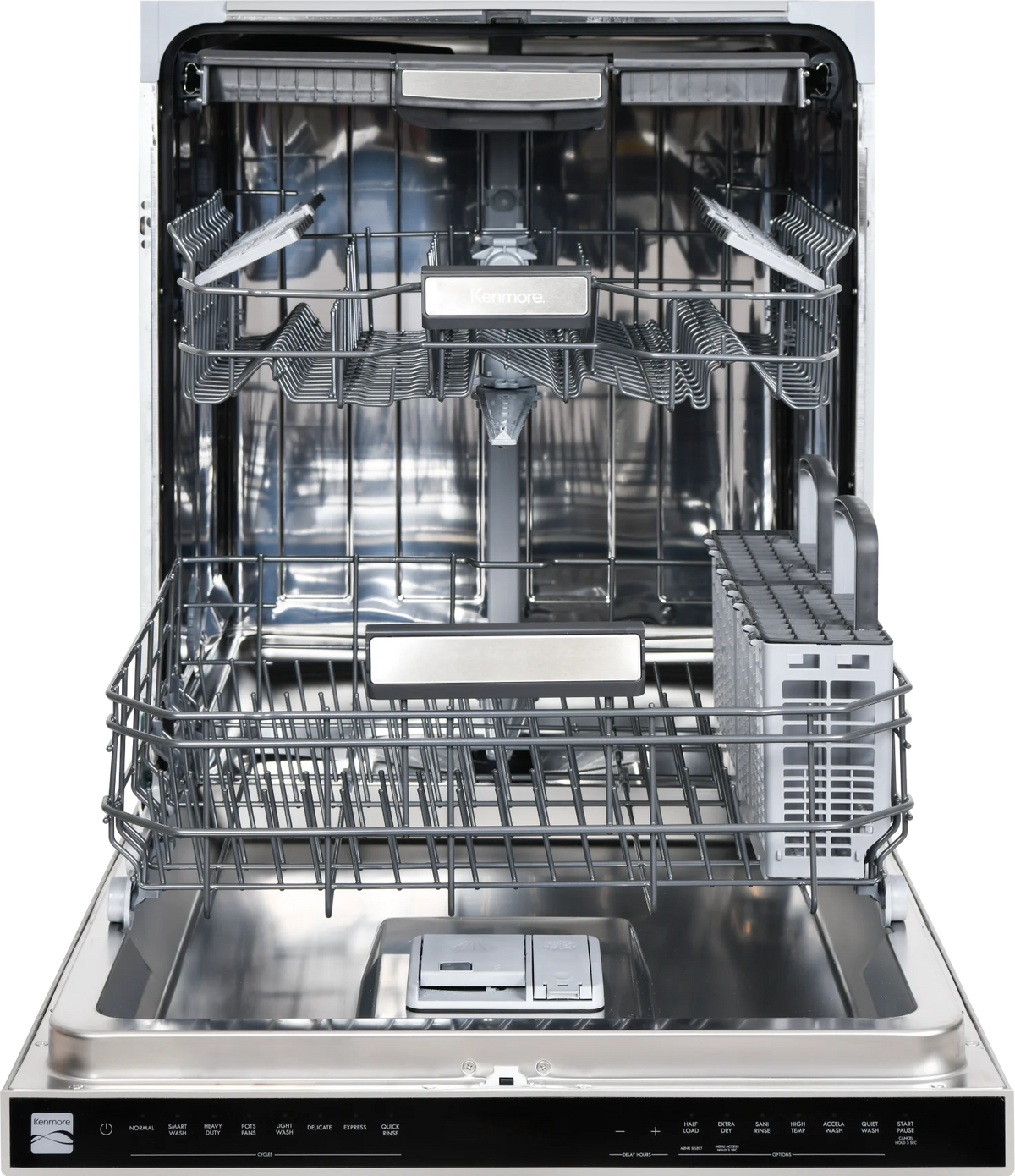 Kenmore 24�?Built-In-Dishwasher w/ 3rd Rack & Turbo Dry with Pocket Handle-SS