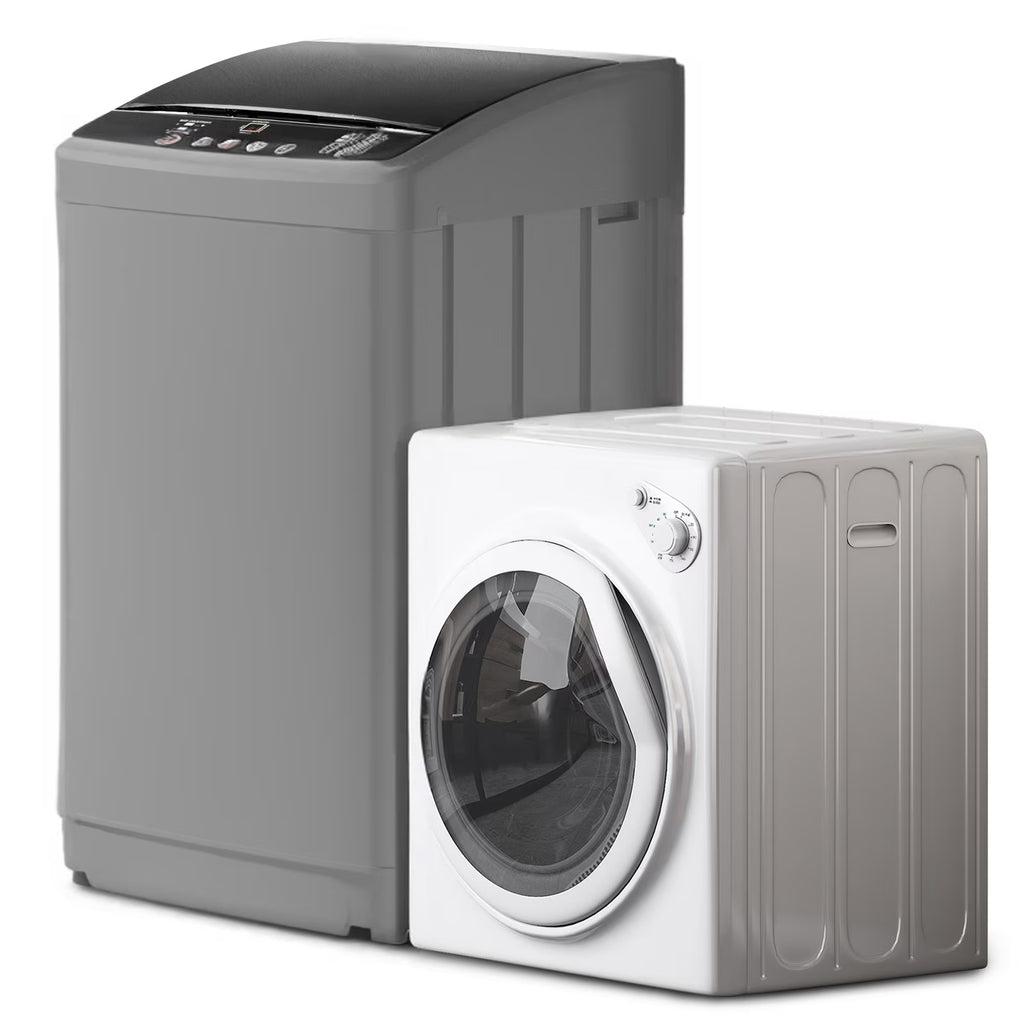 TABU Washer and Dryer Set, 19LBS Fully Automatic Washing Machine & 8.8LBS Clothes Dryer (White&White)