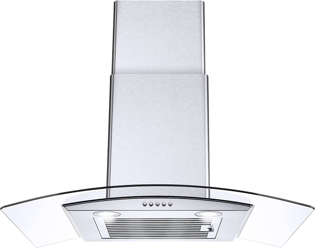Range Hood 30 inch Convertible Wall Mount Range Hood with Tempered Glass 3 Speed Fan 450CFM