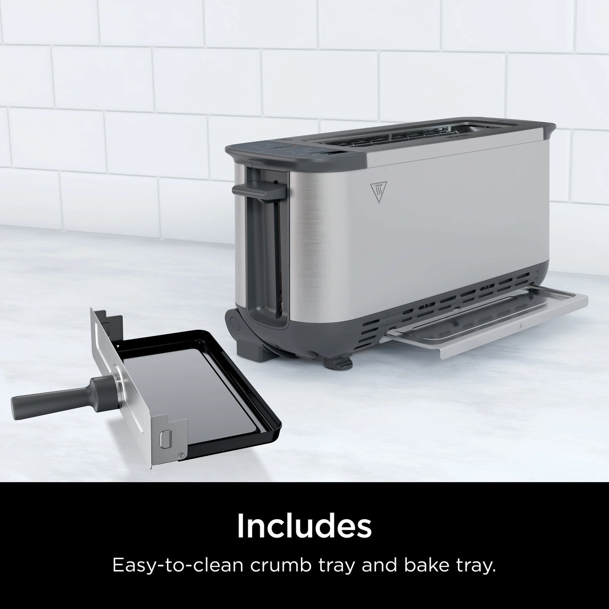 Ninja? Foodi? 2-in-1 Flip Toaster, 2-Slice Toaster, Compact Toaster Oven, Snack Maker, 1500 Watts, ST100