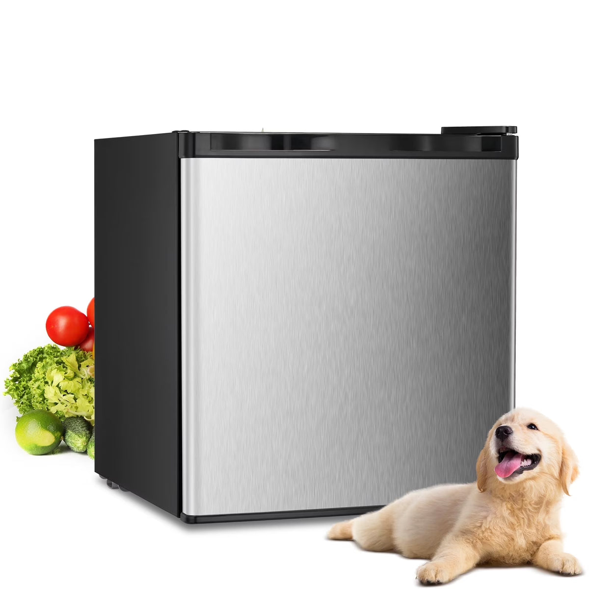 KNDKO Upright Freezer, 1.2cu.ft Mini Freezer with Adjustable Thermostat & Removable Shelves, Stand Up Freezer for Home/Office/Dorm, White