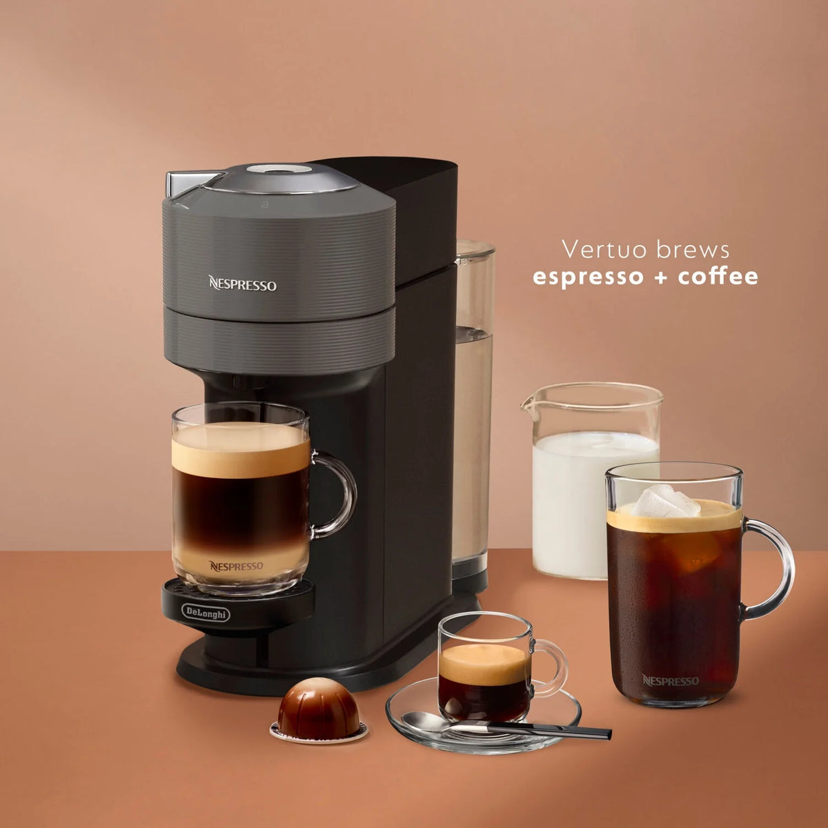 Nespresso Vertuo New Next Coffee and Espresso Maker by DeLonghi, Dark Gray, Single-Serve Brewers