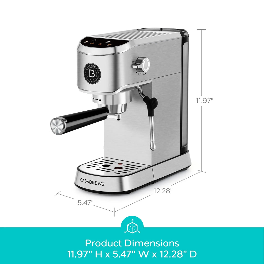 CASABREWS CM5418 Plus 20-Bar Semi-Automatic Espresso Machine & Coffee Maker with Steam Wand, Cold Brew Function, Stainless Steel, Silver