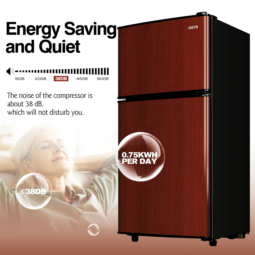 GGTB Retro Compact Two Door Refrigerator, Black, 3.0 Cu ft