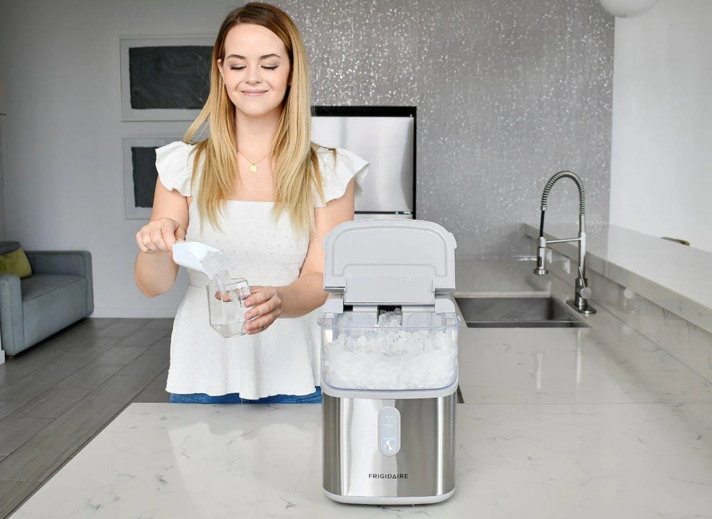 Frigidaire, 33 Lbs. Nugget Ice Maker, Black Stainless Steel, EFIC228