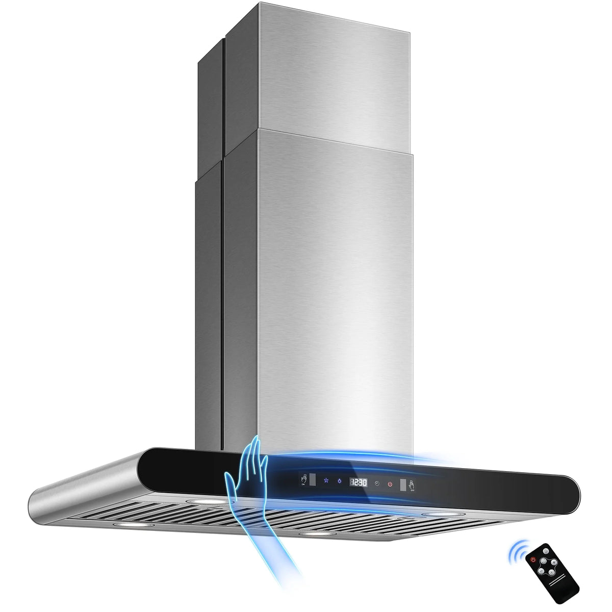 30" Island Range Hood 700CFM, Stainless Steel, Gesture/Touch/Remote Control, LED Light?