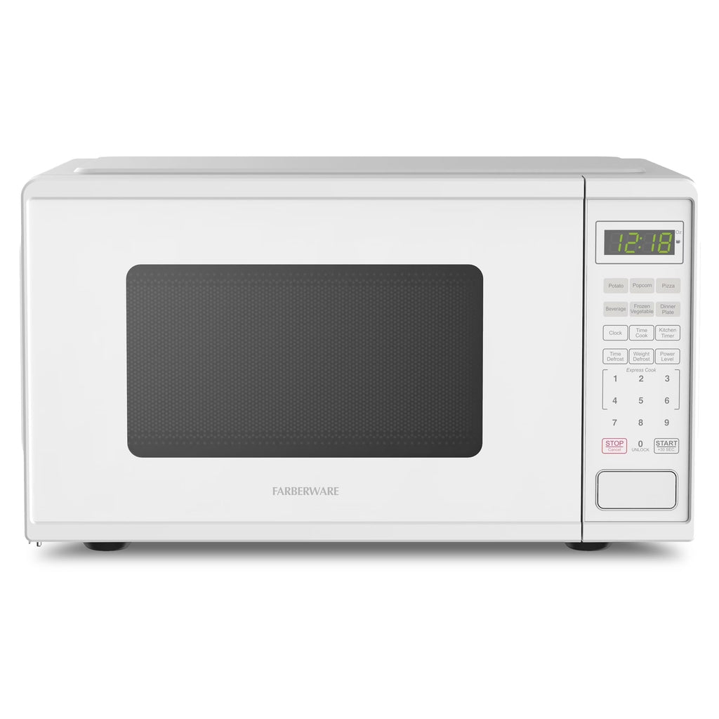 Farberware Countertop Microwave Ov 1100 Watts, 2.2 cu ft - Smart Sensor With LED Lighting and Child Lock - Perfect for Apartments and Dorms - Easy Clean Black Interior, Stainless Steel