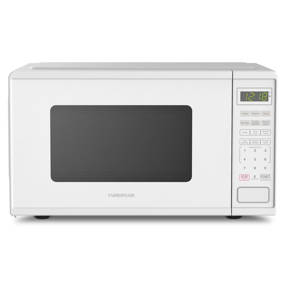 Farberware FMGZ09BKA 0.9 Cu. Ft. Microwave Oven, 900W, Digital Control, LED Display, 6 Cooking Presets, Black