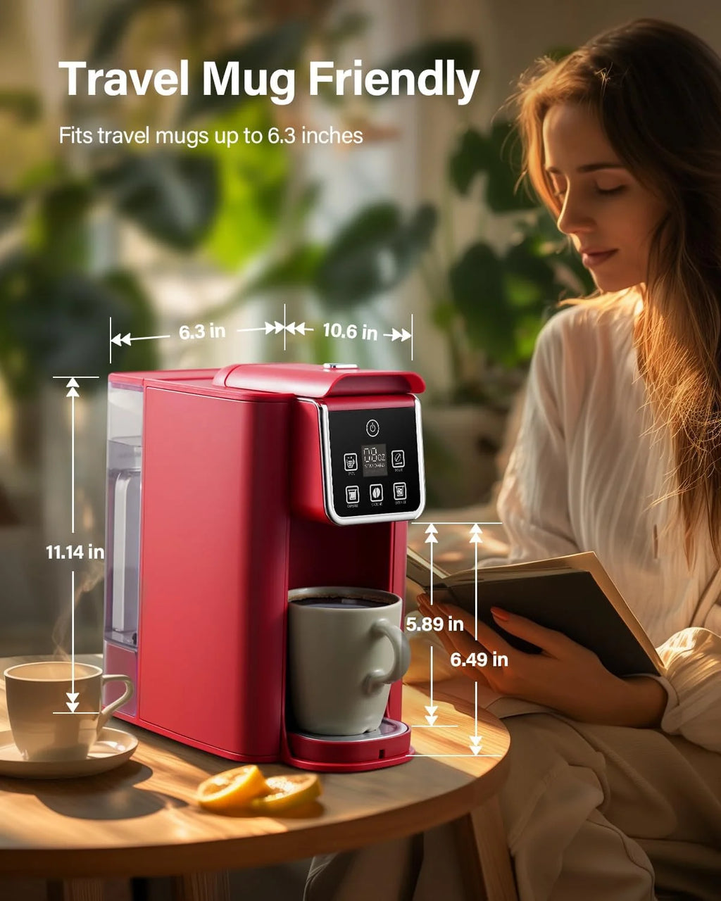 Single Serve Coffee Maker, Hot and Iced Coffee Machine for K-Cup Pods & Ground Coffee, 6 to 14 oz Brew Sizes, 50 oz Removable Water Tank, Bold Brew Setting, Stainless Steel, Black