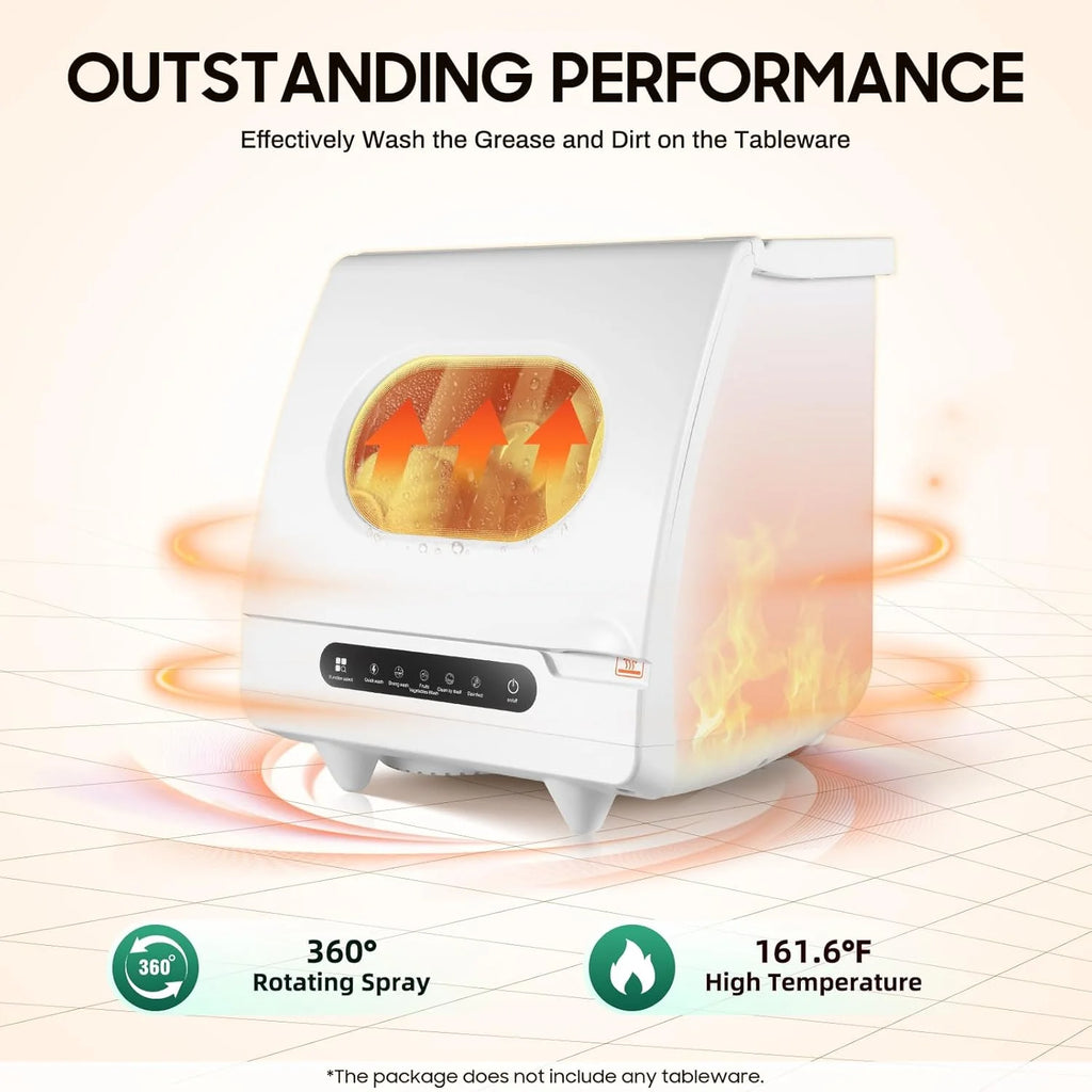 Portable Countertop Dishwasher Dishwasher Compact Dishwasher with 5 Intelligent Washing Functions Counter Top Dishwasher for Knives, Forks, Spoons, Chopsticks