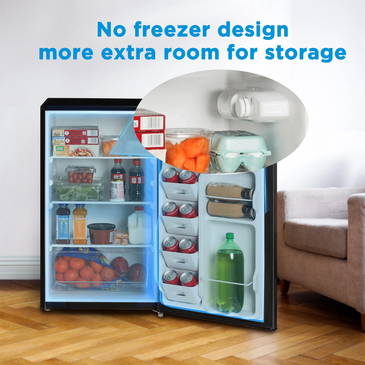 Mainstays 4. 4 Cu. ft. Single Door Mini Refrigerator, Stainless Steel Look