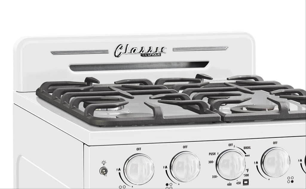 Unique Classic Retro 24" 2.9 cu/ft Freestanding Gas Range with Convection Oven and Sealed Burners