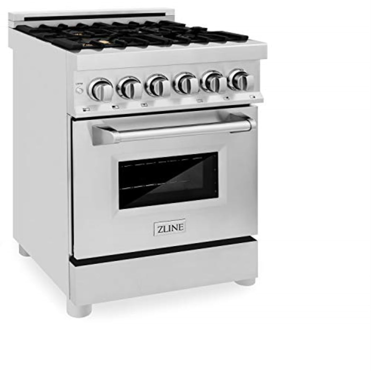 ZLINE 24 In. 2.8 Cu. Ft. Professional Dual Fuel Range In Stainless Steel With Brass Burners (RA-BR-24)