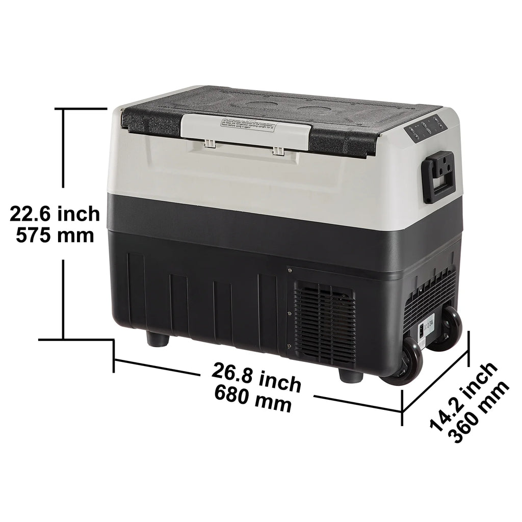 BENTISM Car Refrigerator 58Qt, 12v Portable Freezer with  Dual Zone, 12/24V DC & 110-240V AC Electric Cooler with -4a??-50a?? Cooling Range, for Car Truck Vehicle RV Boat