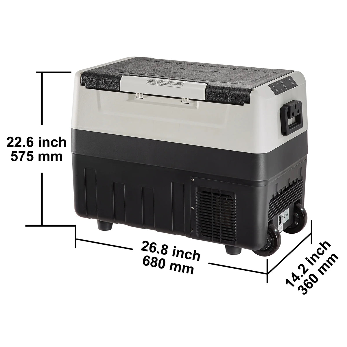 BENTISM Car Refrigerator 58Qt, 12v Portable Freezer with  Dual Zone, 12/24V DC & 110-240V AC Electric Cooler with -4a??-50a?? Cooling Range, for Car Truck Vehicle RV Boat