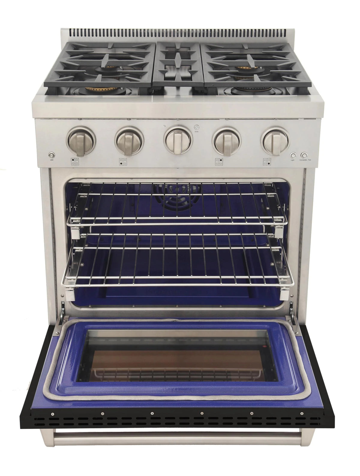 Professional 30-in Natural Gas Range in Black with True Simmer Burners